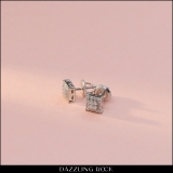 0.30 Carat (ctw) 14K White Gold Round White Diamond Ladies Square Shape Stud Earrings 1/3 CT