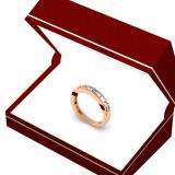 0.55 Carat (ctw) 14K Rose Gold Alternating Round & Baguette Cut Diamond Ladies Channel Set Anniversary Wedding Band Stackable Ring 1/2 CT
