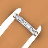 0.55 Carat (ctw) 14K White Gold Alternating Round & Baguette Cut Diamond Ladies Channel Set Anniversary Wedding Band Stackable Ring 1/2 CT