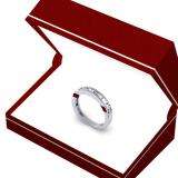 0.55 Carat (ctw) 14K White Gold Alternating Round & Baguette Cut Diamond Ladies Channel Set Anniversary Wedding Band Stackable Ring 1/2 CT