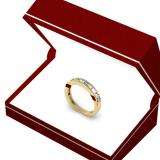 0.55 Carat (ctw) 18K Yellow Gold Alternating Round & Baguette Cut Diamond Ladies Channel Set Anniversary Wedding Band Stackable Ring 1/2 CT
