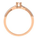 0.20 Carat (ctw) 10K Rose Gold Round White Diamond Ladies Swirl Split Shank Promise Engagement Ring 1/5 CT