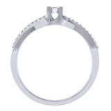 0.20 Carat (ctw) 14K White Gold Round White Diamond Ladies Swirl Split Shank Promise Engagement Ring 1/5 CT