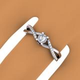 0.20 Carat (ctw) 14K White Gold Round White Diamond Ladies Swirl Split Shank Promise Engagement Ring 1/5 CT