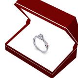 0.20 Carat (ctw) 14K White Gold Round White Diamond Ladies Swirl Split Shank Promise Engagement Ring 1/5 CT