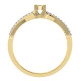 0.20 Carat (ctw) 14K Yellow Gold Round White Diamond Ladies Swirl Split Shank Promise Engagement Ring 1/5 CT