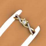 0.20 Carat (ctw) 14K Yellow Gold Round White Diamond Ladies Swirl Split Shank Promise Engagement Ring 1/5 CT