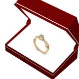 0.20 Carat (ctw) 14K Yellow Gold Round White Diamond Ladies Swirl Split Shank Promise Engagement Ring 1/5 CT