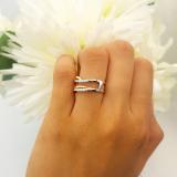 0.25 Carat (ctw) 10K Two Tone Gold Round Cut Diamond Ladies Bridal Anniversary Wedding Band Enhancer Swirl Double Guard Ring 1/4 CT