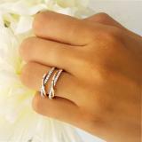 0.25 Carat (ctw) 10K Two Tone Gold Round Cut Diamond Ladies Bridal Anniversary Wedding Band Enhancer Swirl Double Guard Ring 1/4 CT