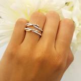 0.25 Carat (ctw) 10K Two Tone Gold Round Cut Diamond Ladies Bridal Anniversary Wedding Band Enhancer Swirl Double Guard Ring 1/4 CT