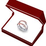 0.25 Carat (ctw) 10K Two Tone Gold Round Cut Diamond Ladies Bridal Anniversary Wedding Band Enhancer Swirl Double Guard Ring 1/4 CT