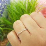 0.15 Carat (ctw) 14K Rose Gold Round Cut Diamond Ladies Dainty Anniversary Wedding Stackable Band