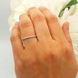 0.15 Carat (ctw) 14K White Gold Round Cut Diamond Ladies Dainty Anniversary Wedding Stackable Band