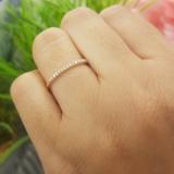0.22 Carat (ctw) 10K Rose Gold Round Cut White Cubic Zirconia Ladies Anniversary Wedding Stackable Band