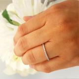 0.22 Carat (ctw) 10K White Gold Round Cut White Cubic Zirconia Ladies Anniversary Wedding Stackable Band
