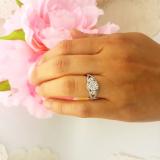 0.80 Carat (ctw) 10K White Gold Round Cut Diamond Ladies Bridal Split Shank Cluster Engagement Ring 3/4 CT