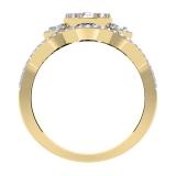 0.80 Carat (ctw) 10K Yellow Gold Round Cut Diamond Ladies Bridal Split Shank Cluster Engagement Ring 3/4 CT