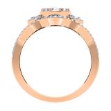 0.80 Carat (ctw) 14K Rose Gold Round Cut Diamond Ladies Bridal Split Shank Cluster Engagement Ring 3/4 CT