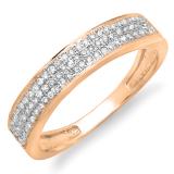 0.15 Carat (ctw) 10K Rose Gold Round Cut Diamond Ladies Anniversary Wedding Band