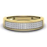 0.15 Carat (ctw) 14K Yellow Gold Round Cut Diamond Ladies Anniversary Wedding Band