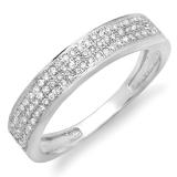 0.15 Carat (ctw) 18K White Gold Round Cut Diamond Ladies Anniversary Wedding Band