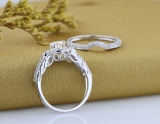 0.98 Carat (ctw) 14K White Gold Round Cut White Diamond Ladies Bridal Halo Engagement Ring Set With Matching Band 0.40 CT Center Included 1 CT