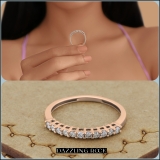 0.28 Carat (ctw) 10K Rose Gold Round White Diamond Ladies Anniversary Stackable Wedding Band 1/4 CT