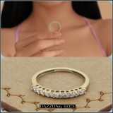 0.28 Carat (ctw) 14K Yellow Gold Round White Diamond Ladies Anniversary Stackable Wedding Band 1/4 CT