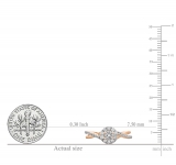 0.50 Carat (ctw) 10K Rose Gold Round Cut Diamond Ladies Swirl Split Shank Bridal Halo Engagement Ring 1/2 CT