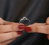 0.50 Carat (ctw) 10K White Gold Round Cut Diamond Ladies Swirl Split Shank Bridal Halo Engagement Ring 1/2 CT