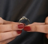 0.50 Carat (ctw) 10K Yellow Gold Round Cut Diamond Ladies Swirl Split Shank Bridal Halo Engagement Ring 1/2 CT