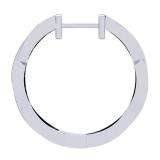 0.25 Carat (ctw) 10K White Gold Round Blue & White Diamond Ladies Twisted Swirl Hoop Earrings 1/4 CT