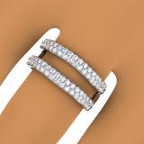 0.90 Carat (ctw) 10K White Gold Round Cut Diamond Ladies Anniversary Wedding Band Enhancer Guard Double Ring