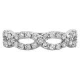 0.90 Carat (ctw) 10K White Gold Round Cut Diamond Ladies Bridal Anniversary Wedding Swirl Band 1/4 CT