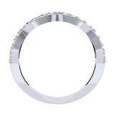 0.90 Carat (ctw) 10K White Gold Round Cut Diamond Ladies Bridal Anniversary Wedding Swirl Band 1/4 CT