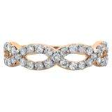 0.90 Carat (ctw) 14K Rose Gold Round Cut Diamond Ladies Bridal Anniversary Wedding Swirl Band 1/4 CT
