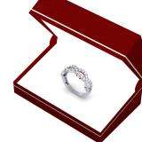 0.90 Carat (ctw) 14K White Gold Round Cut Diamond Ladies Bridal Anniversary Wedding Swirl Band 1/4 CT