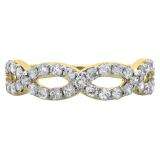 0.90 Carat (ctw) 14K Yellow Gold Round Cut Diamond Ladies Bridal Anniversary Wedding Swirl Band 1/4 CT