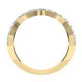 0.90 Carat (ctw) 14K Yellow Gold Round Cut Diamond Ladies Bridal Anniversary Wedding Swirl Band 1/4 CT