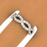 0.90 Carat (ctw) 14K Yellow Gold Round Cut Diamond Ladies Bridal Anniversary Wedding Swirl Band 1/4 CT