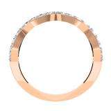 0.90 Carat (ctw) 18K Rose Gold Round Cut Diamond Ladies Bridal Anniversary Wedding Swirl Band 1/4 CT