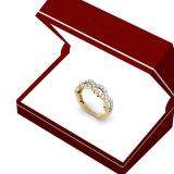 0.90 Carat (ctw) 18K Yellow Gold Round Cut Diamond Ladies Bridal Anniversary Wedding Swirl Band 1/4 CT