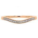 0.10 Carat (ctw) 10K Rose Gold Round Cut Diamond Ladies Stackable Anniversary Wedding Band 1/10 CT