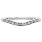 0.10 Carat (ctw) 14K White Gold Round Cut Diamond Ladies Stackable Anniversary Wedding Band 1/10 CT