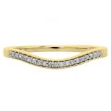 0.10 Carat (ctw) 14K Yellow Gold Round Cut Diamond Ladies Stackable Anniversary Wedding Band 1/10 CT