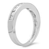 IGI CERTIFIED 0.50 Carat (ctw) 14K White Gold Round Cut Diamond Ladies Stackable Anniversary Wedding Band 1/2 CT