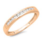0.25 Carat (ctw) 14K Rose Gold Round Cut Diamond Ladies Stackable Anniversary Wedding Band 1/4 CT