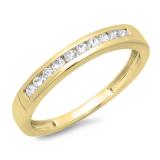 0.25 Carat (ctw) 14K Yellow Gold Round Cut Diamond Ladies Stackable Anniversary Wedding Band 1/4 CT