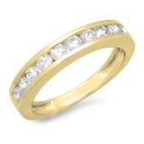0.75 Carat (ctw) 14K Yellow Gold Round Cut Diamond Ladies Stackable Anniversary Wedding Band 3/4 CT